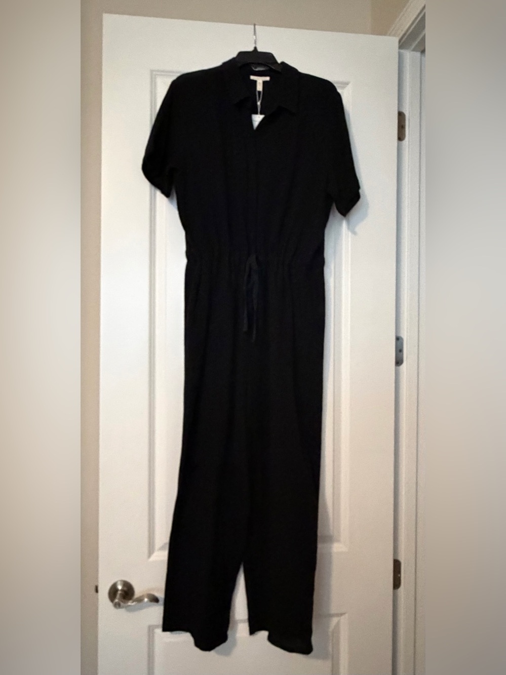 Eileen Fisher Black Gauzy Button-Up Jumpsuit